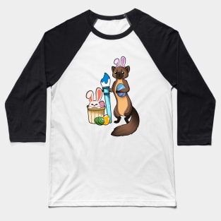 Cute ferret painting Easter eggs Baseball T-Shirt